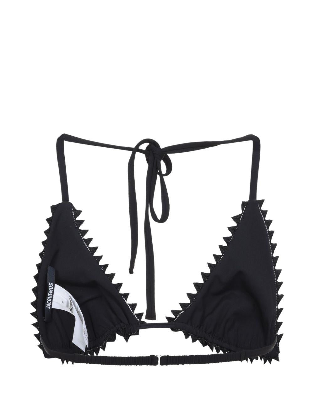 JACQUEMUS Top bikini Picot nero