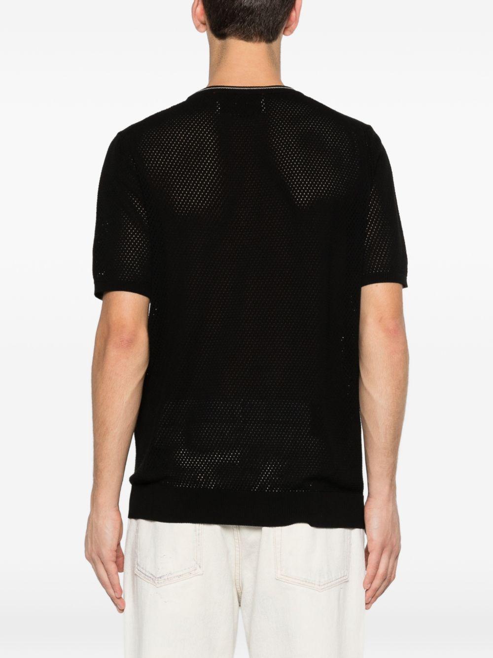 AMARANTO Maglia girocollo a maniche corte con effetto traforato
