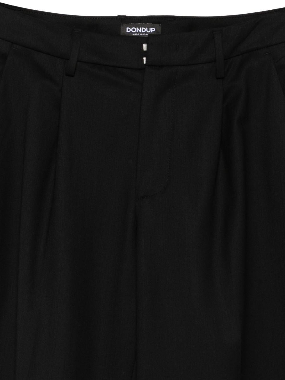 DONDUP Pantaloni neri con pinces frontali