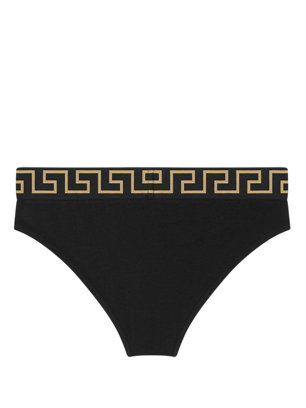 VERSACE Slip in morbido jersey di cotone nero