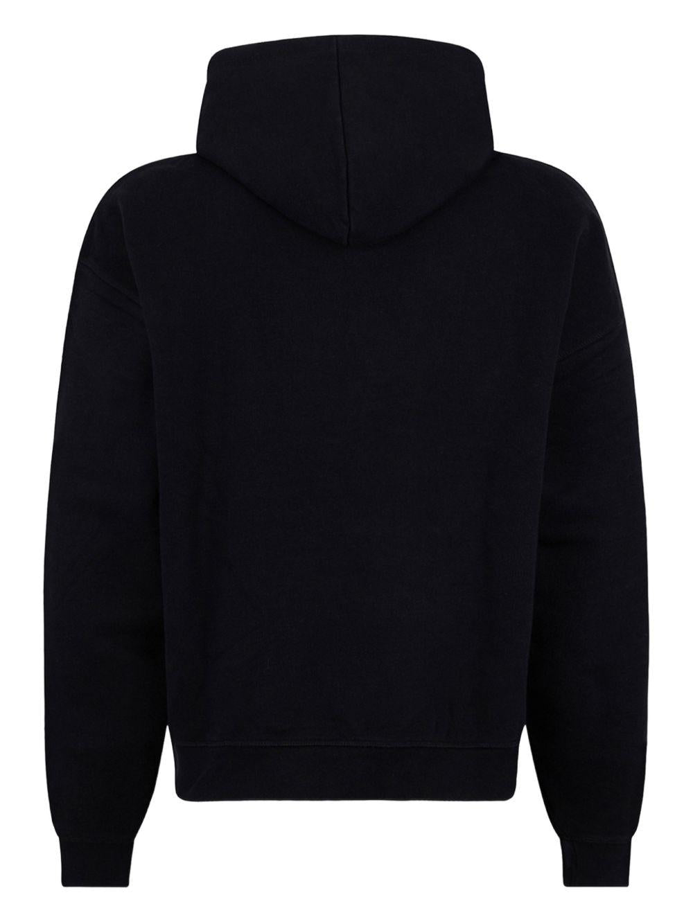 DSQUARED2 Felpa nera in cotone con cappuccio