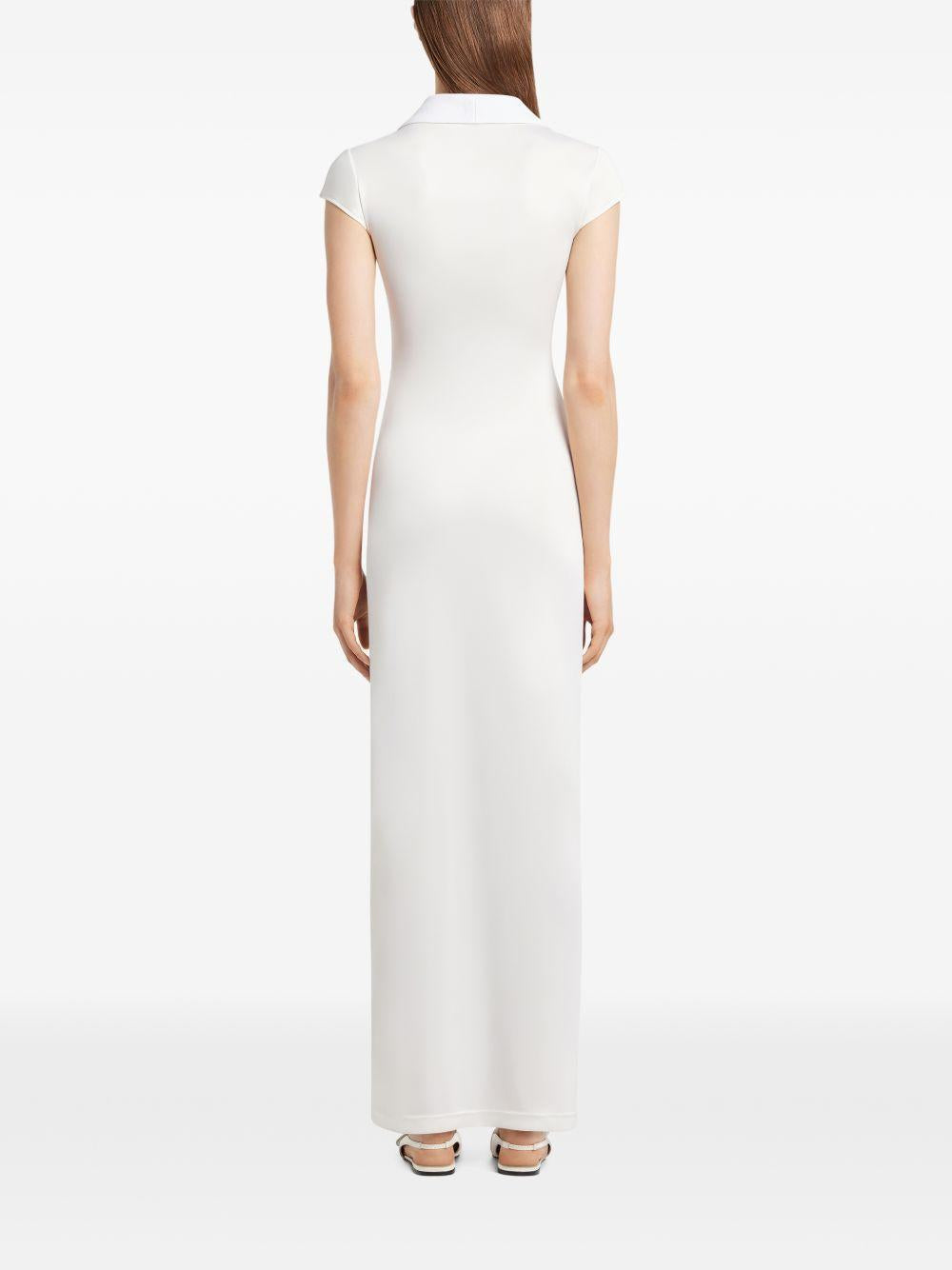 COURREGES Abito lungo con scollo a polo e spacco laterale
