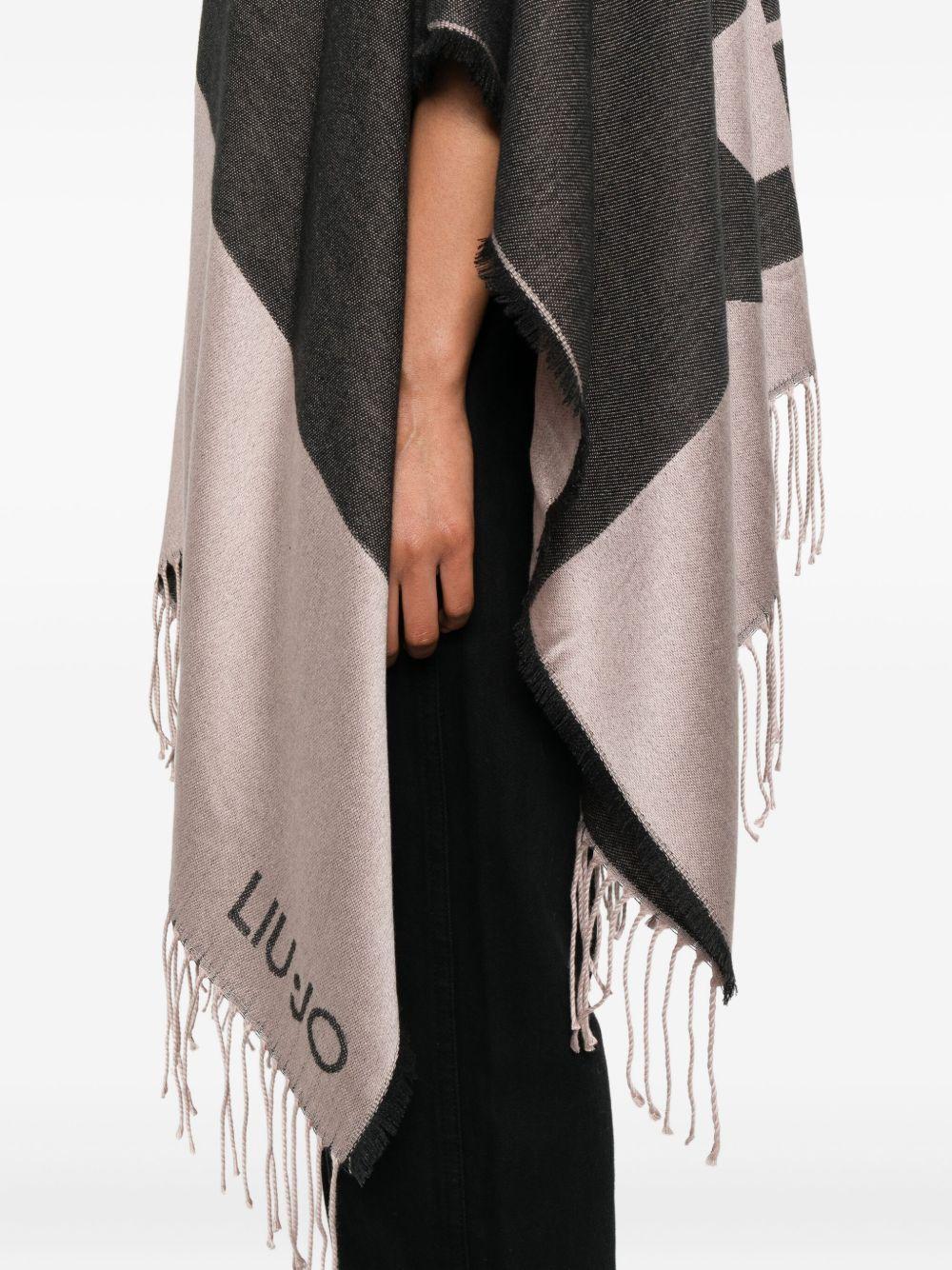 LIUJO Poncho con logo e frange
