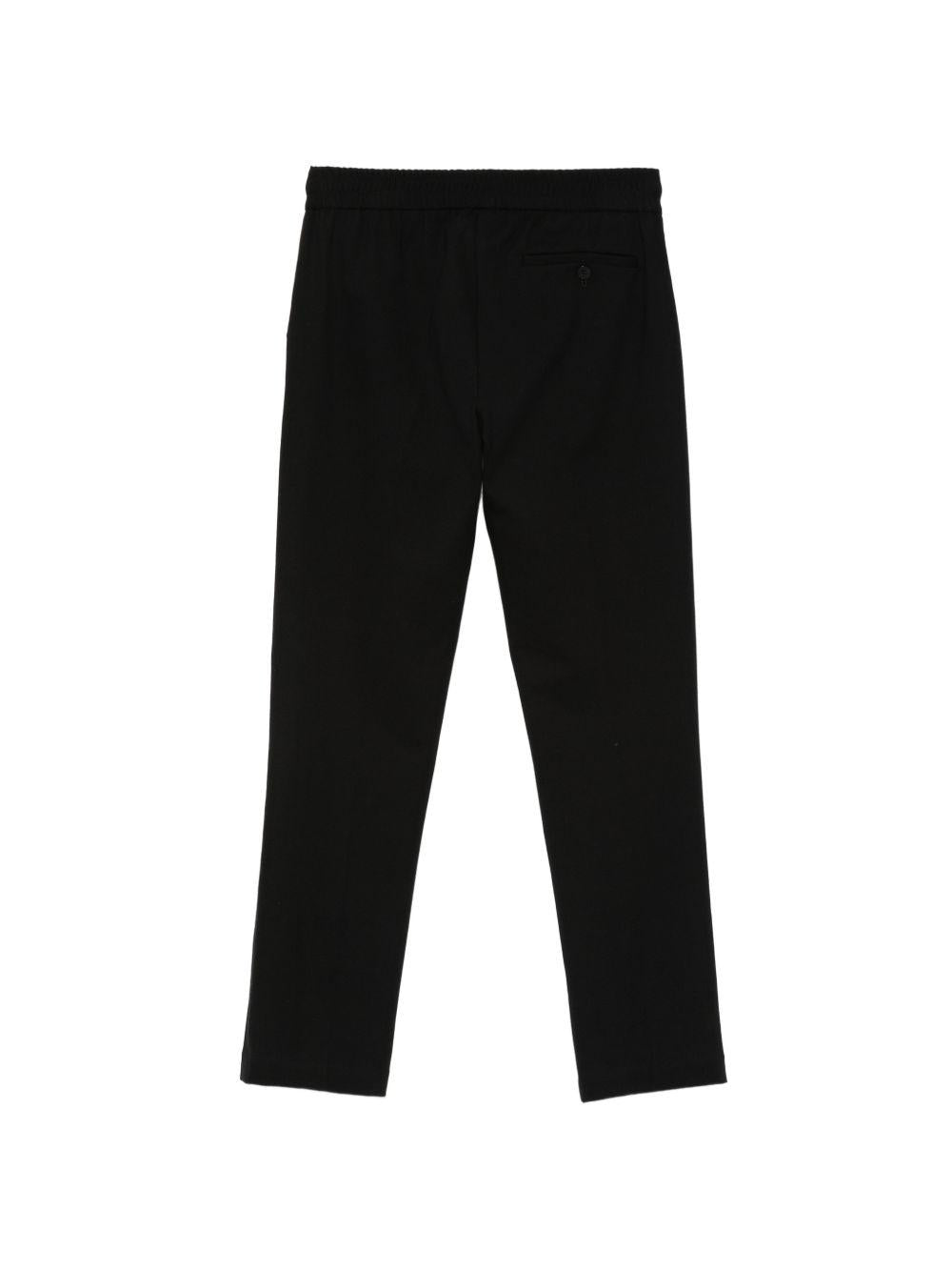 CIRCOLO 1901 Pantaloni in cotone elasticizzato nero con coulisse in vita