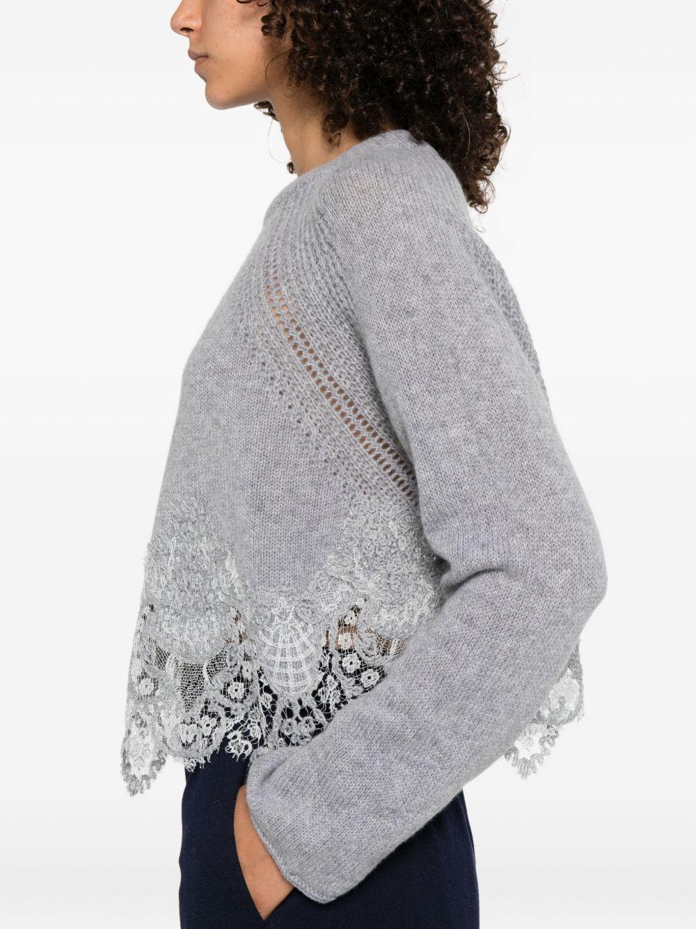 ERMANNO SCERVINO Maglia con orlo in pizzo