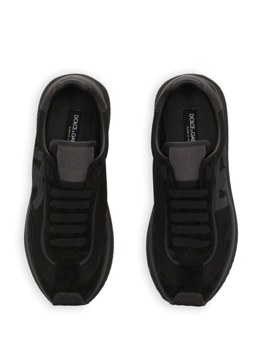 DOLCE e GABBANA Sneakers DG Cushion in pelle scamosciata e mesh nere