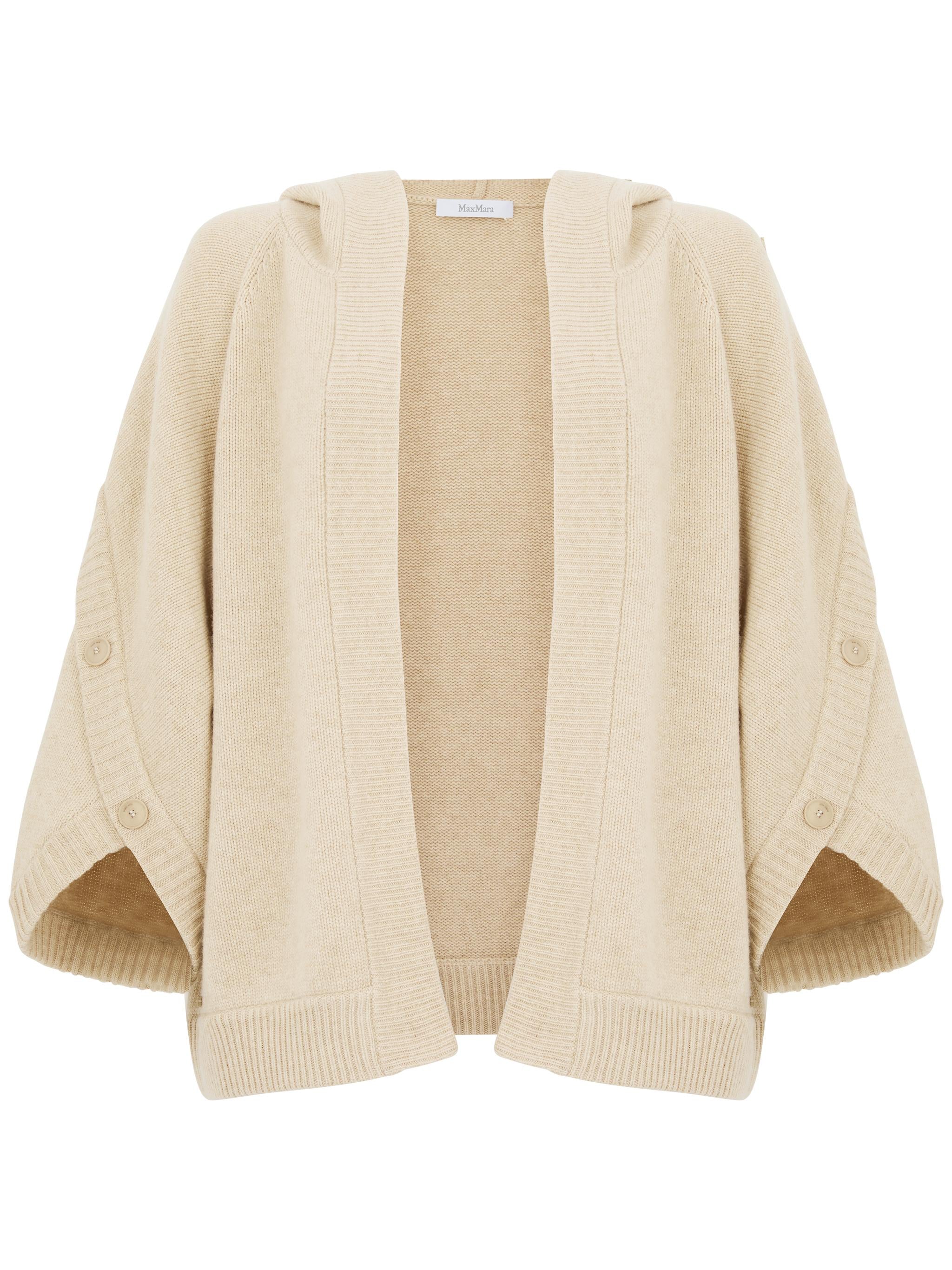 MAX MARA Cardigan 'Vlas' in filato di lana e cashmere color sabbia