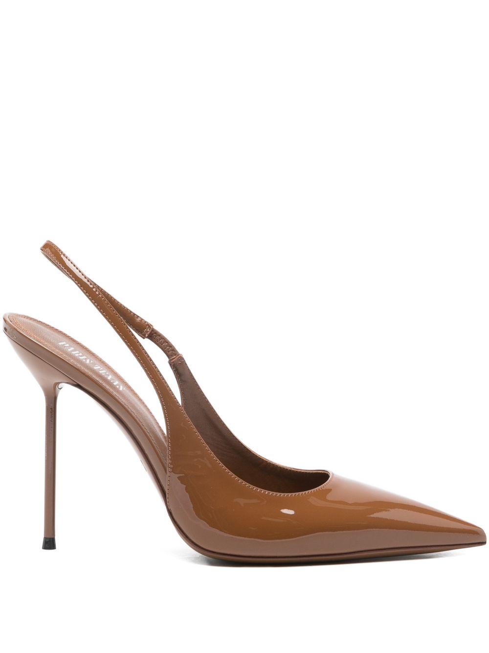 PARIS TEXAS Slingback Coffee in pelle lucida marrone