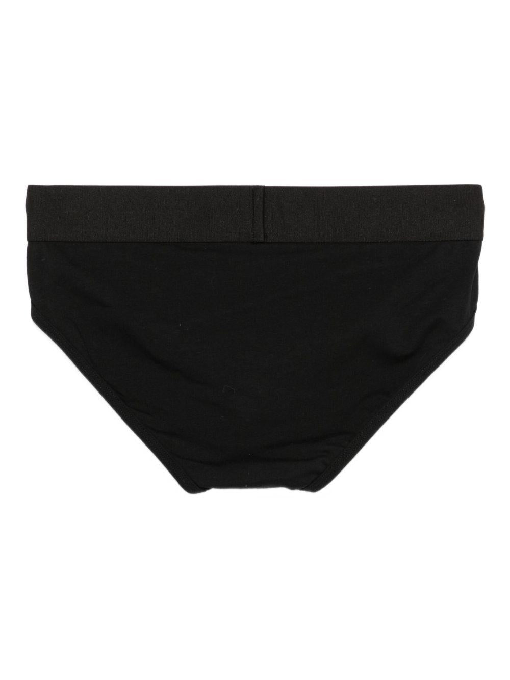 VERSACE Slip neri con elastico in vita con logo