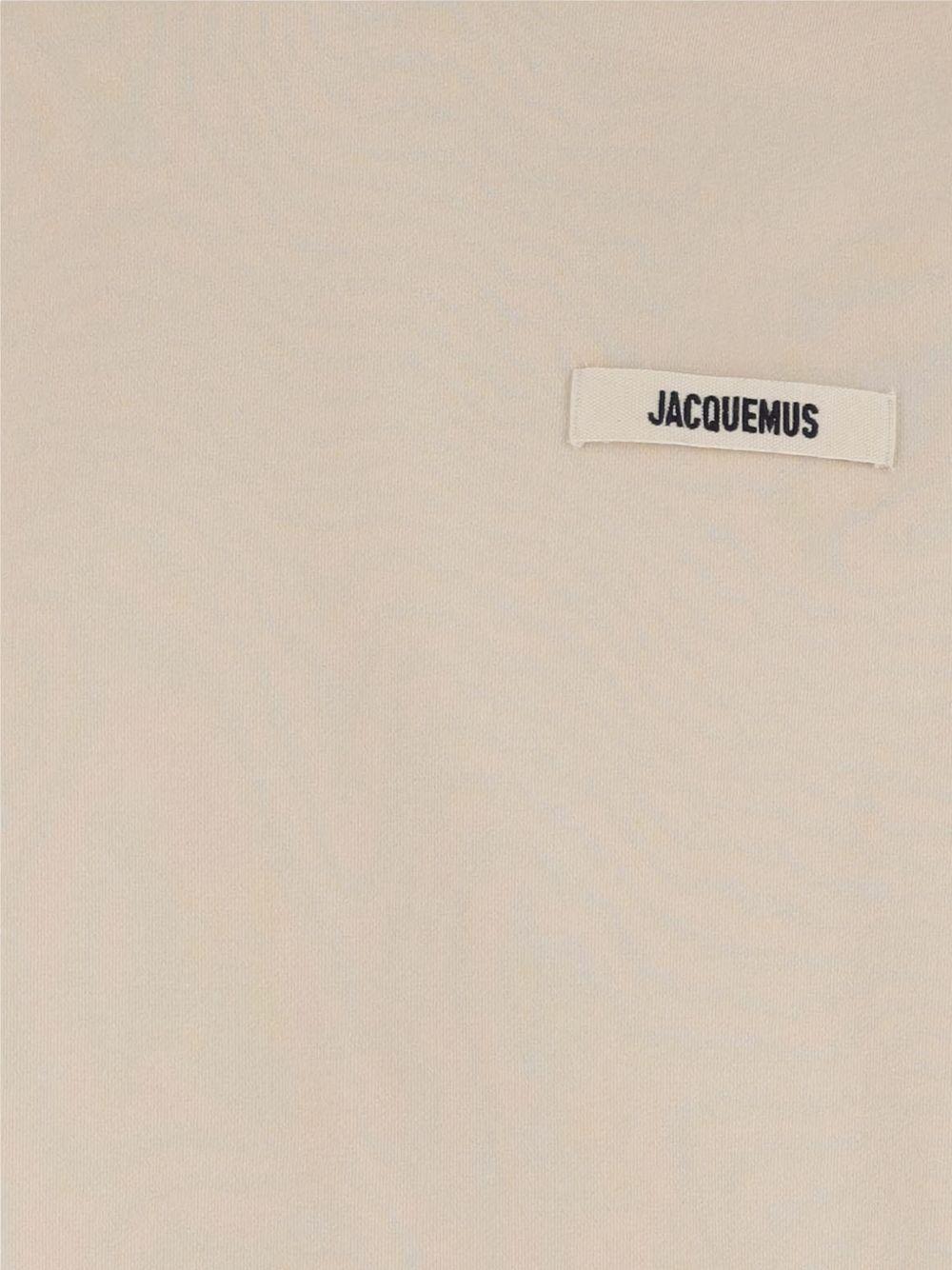JACQUEMUS Felpa 'The Gros Grain' beige con patch logo