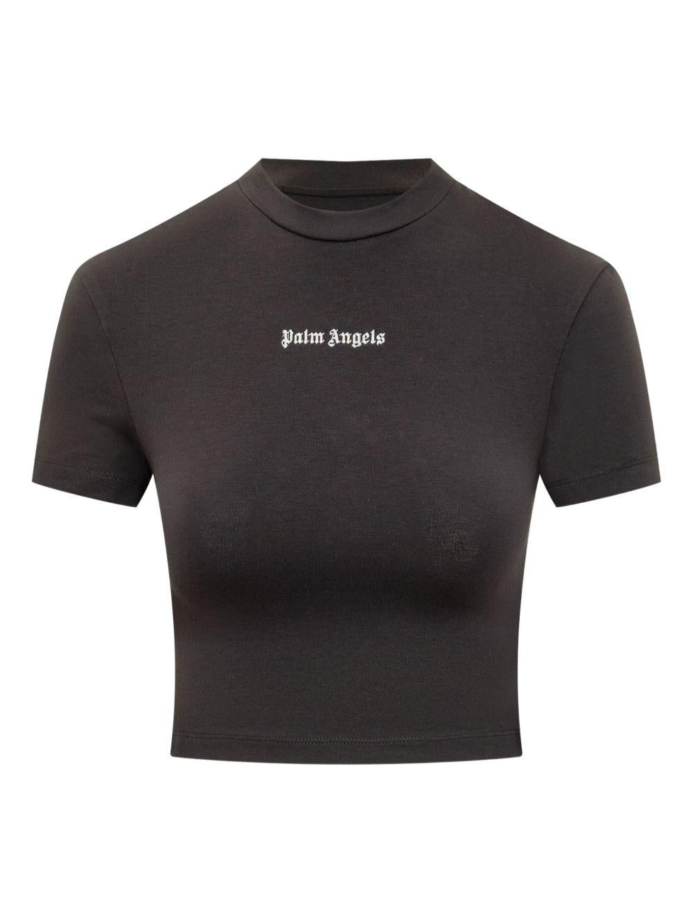 PALM ANGELS T-shirt nera crop