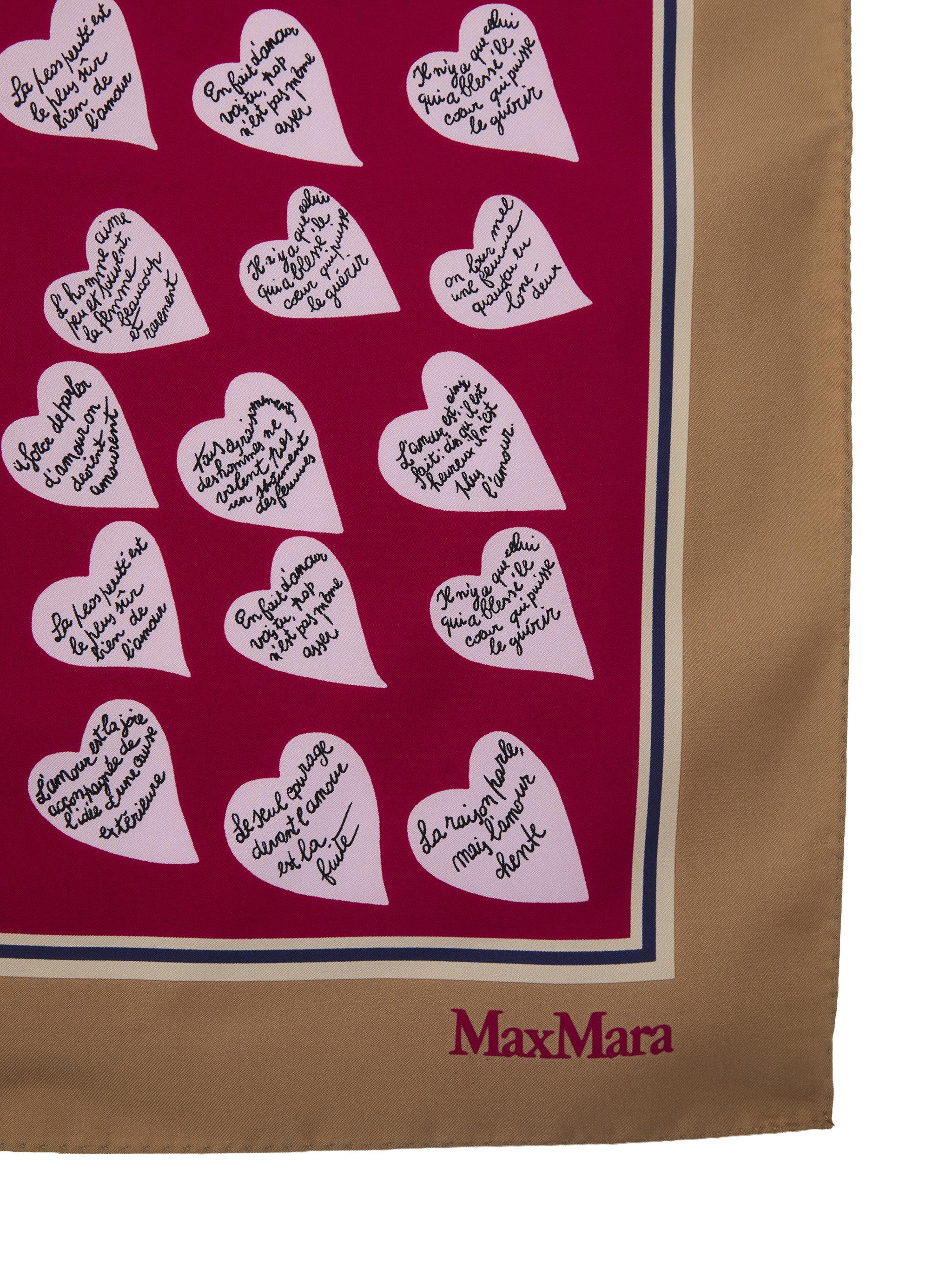 MAX MARA Sciarpa foulard Vallo con grafica a cuori rosso