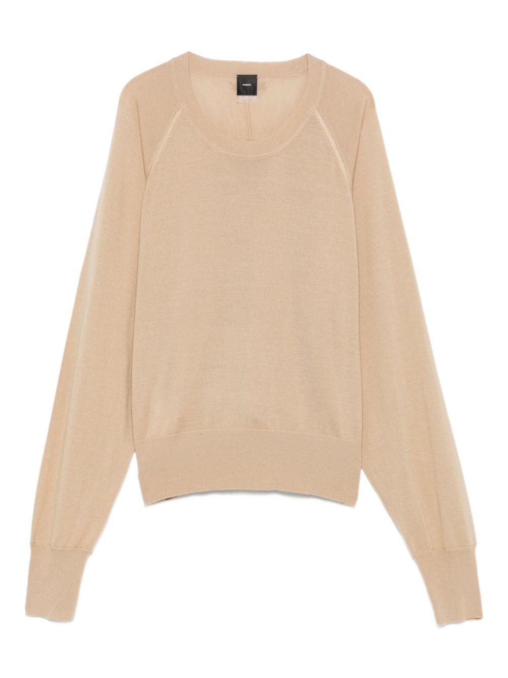 PINKO Maglia girocollo 'Lanzarote' in lana beige