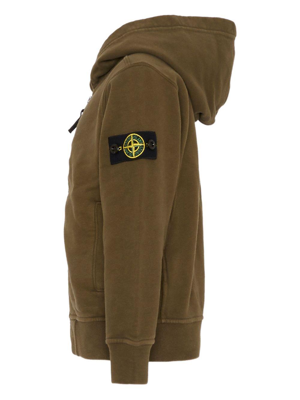 STONE ISLAND Felpa con cappuccio e zip