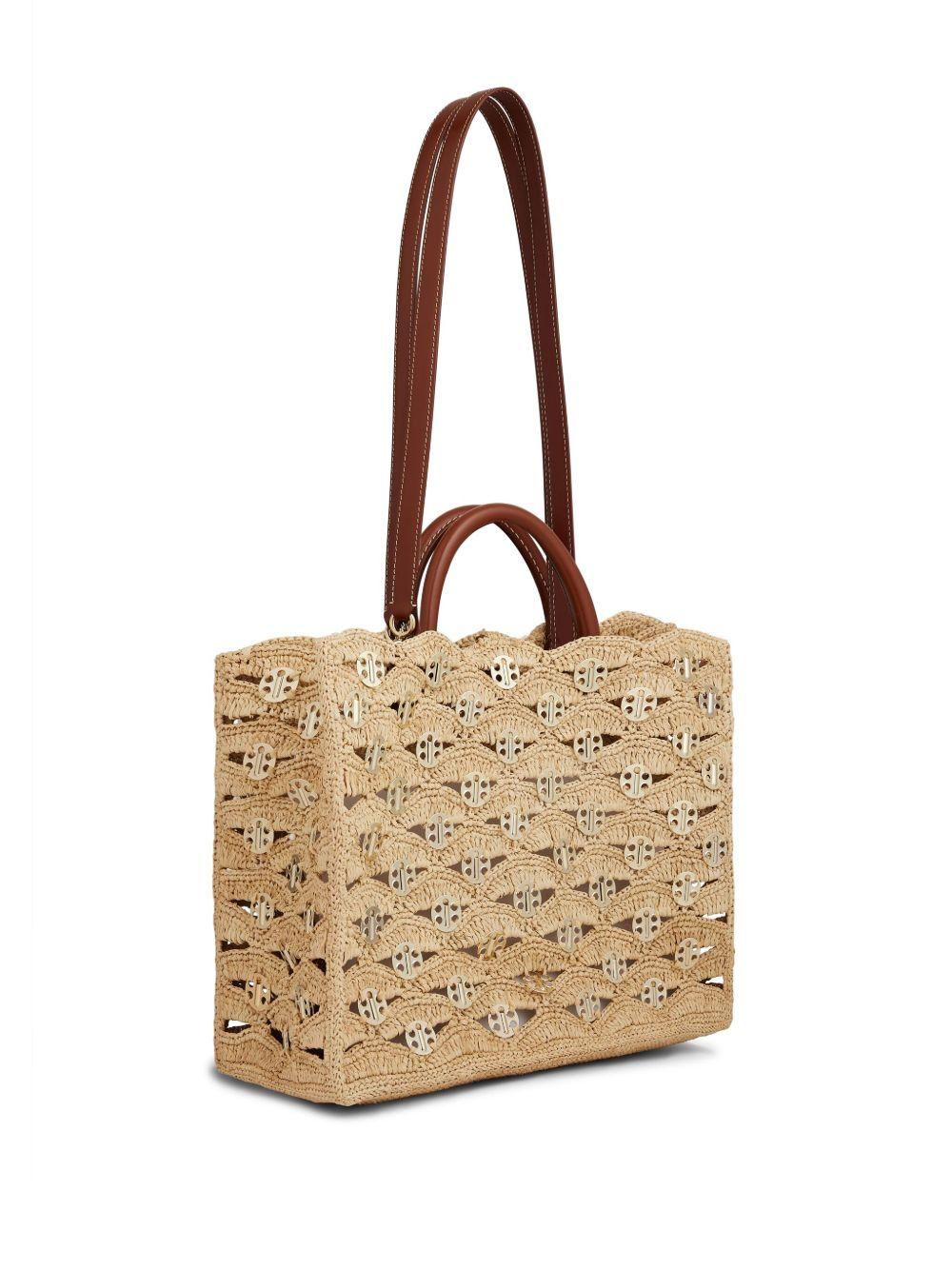 RABANNE Borsa a mano in rafia beige