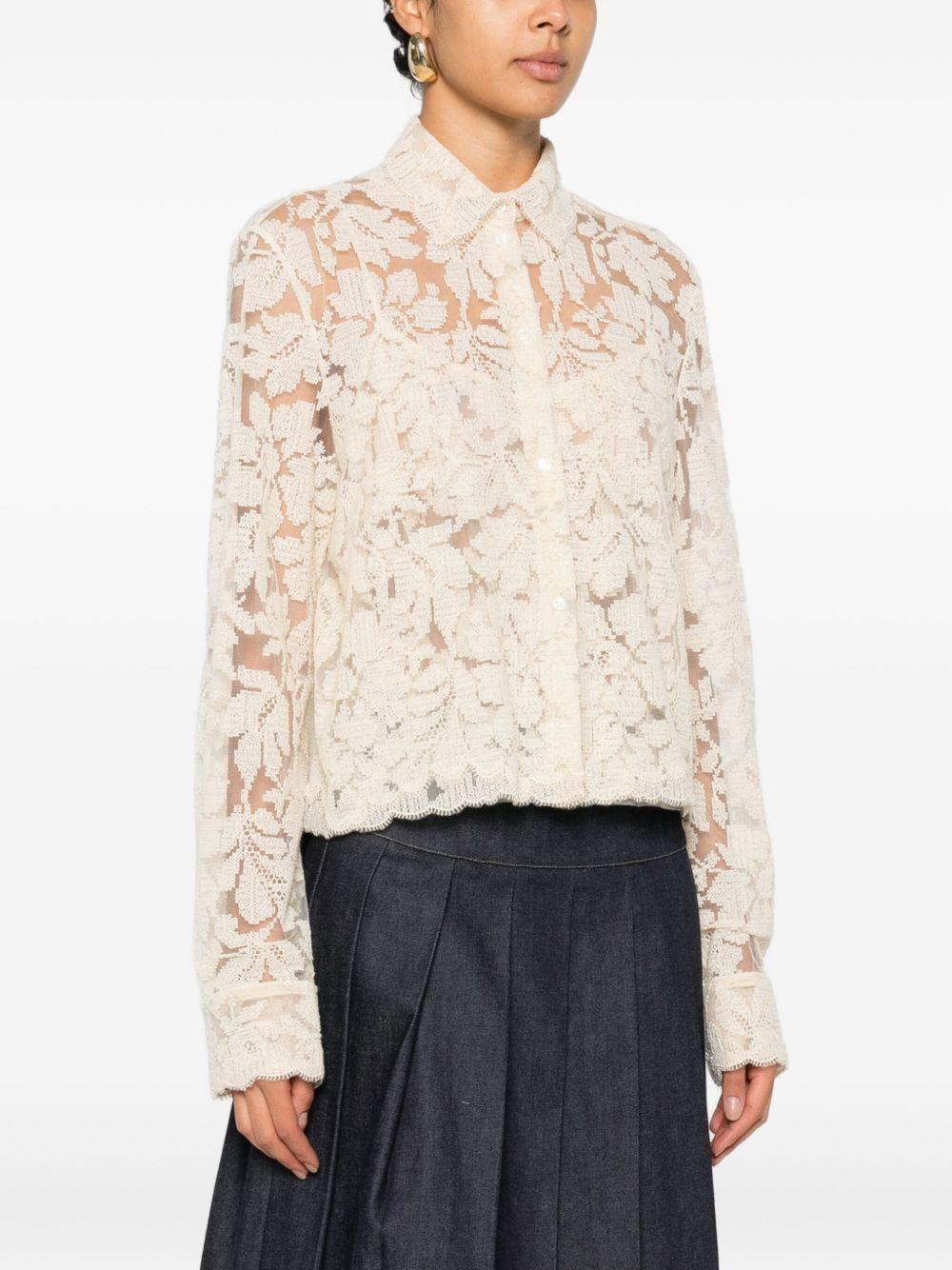 ERMANNO SCERVINO Camicia ecrù in pizzo