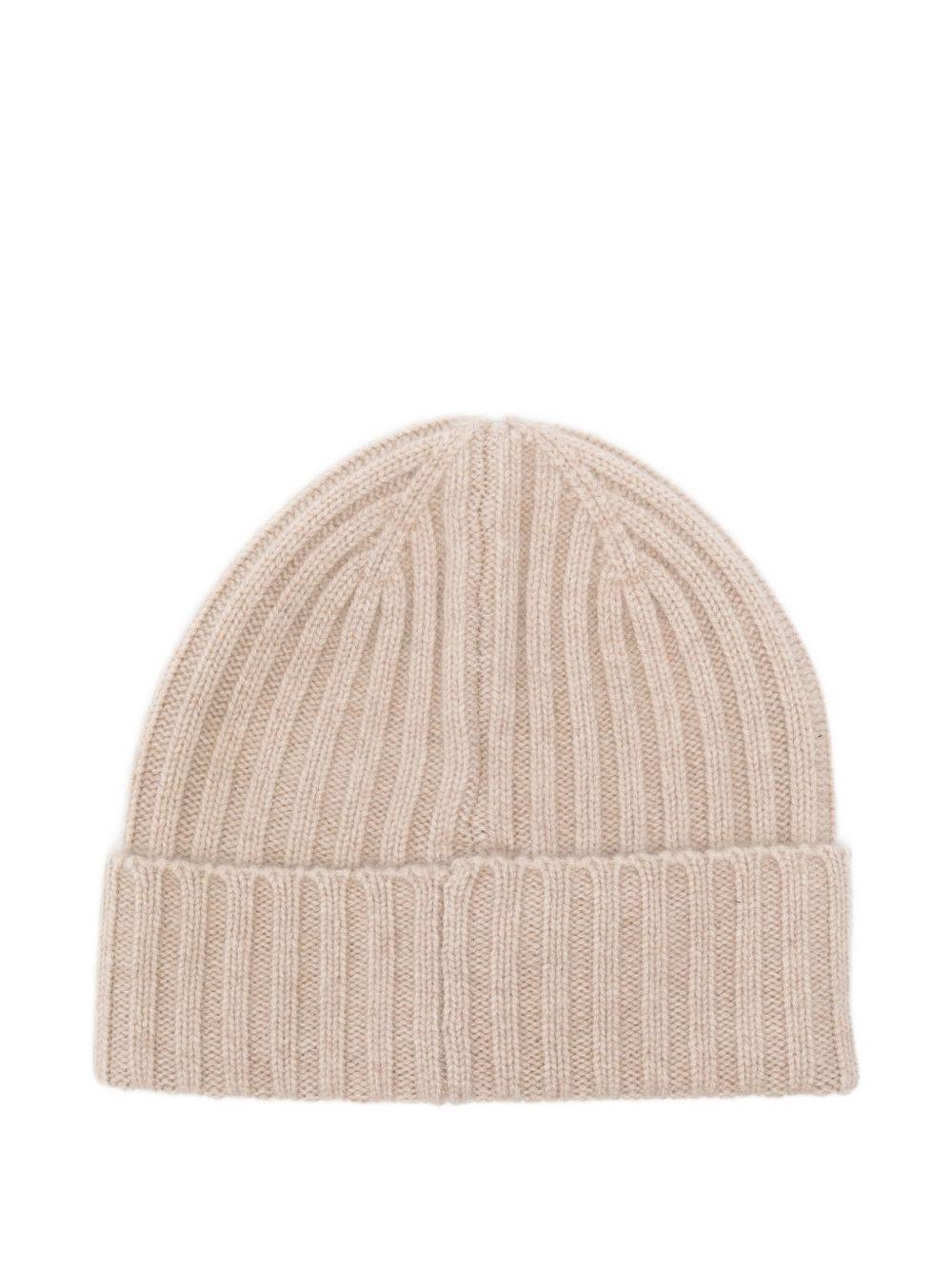 MC2 SAINT BARTH Cappello Wengen beige in maglia a coste