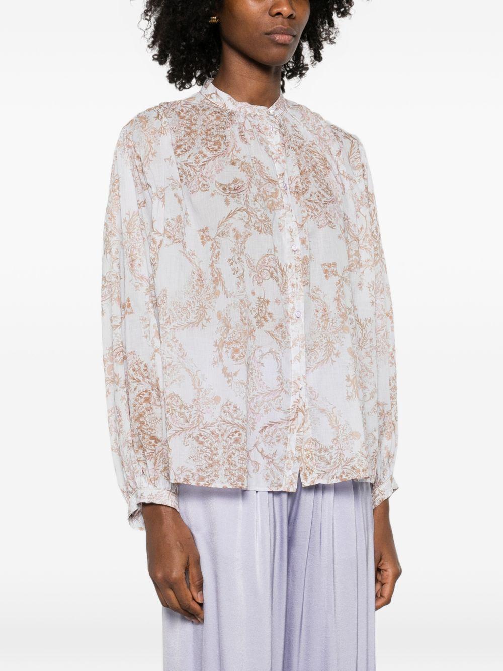 FORTE FORTE Camicia rosa con stampa floreale