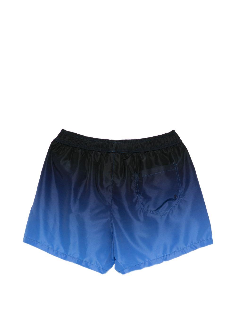 MOSCHINO SWIM Costume da mare corto blu con stampa grafica tropical