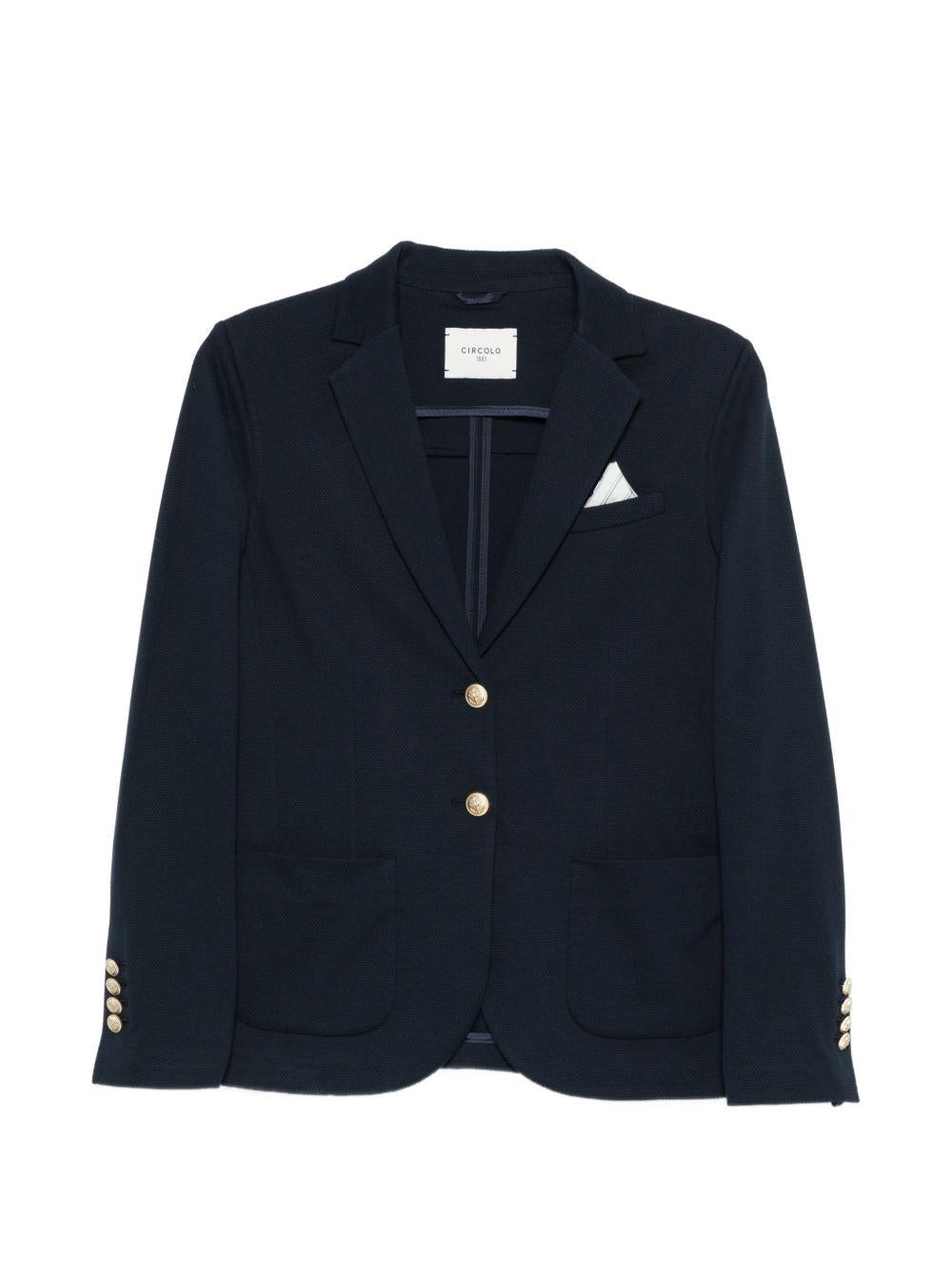 CIRCOLO 1901 Giacca in cotone elasticizzato blu con bottoni