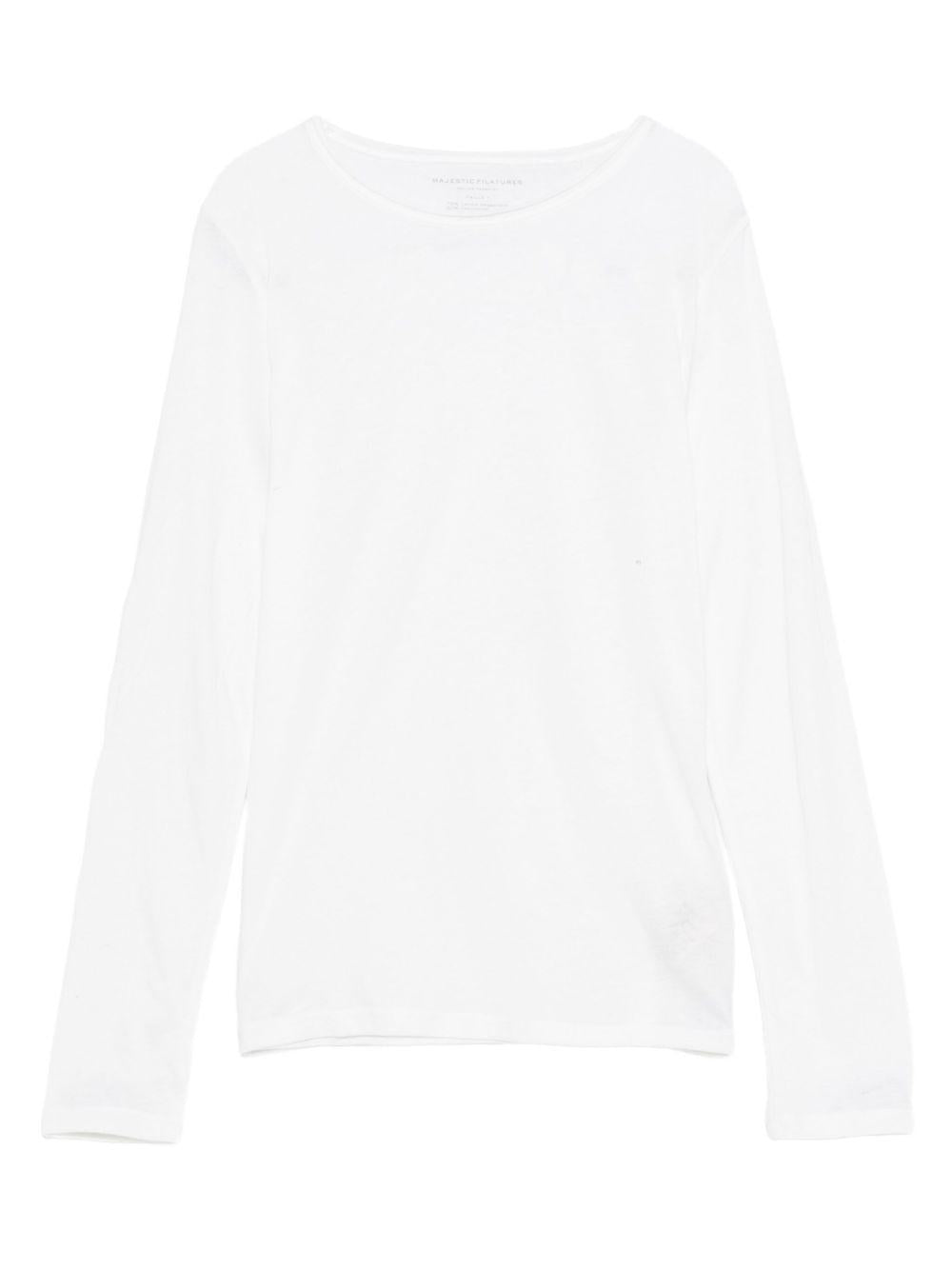 MAJESTIC FILATURES T-shirt a maniche lunghe bianca