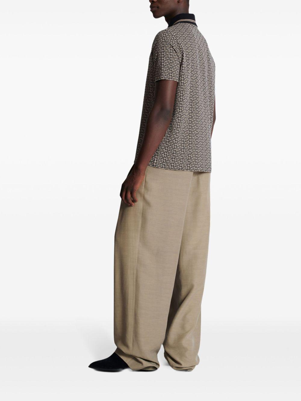 BALMAIN Polo 'Labyrinth' con effetto jacquard