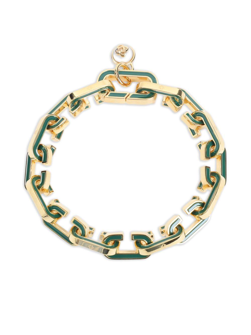 CASABLANCA Bracciale a catena verde e oro