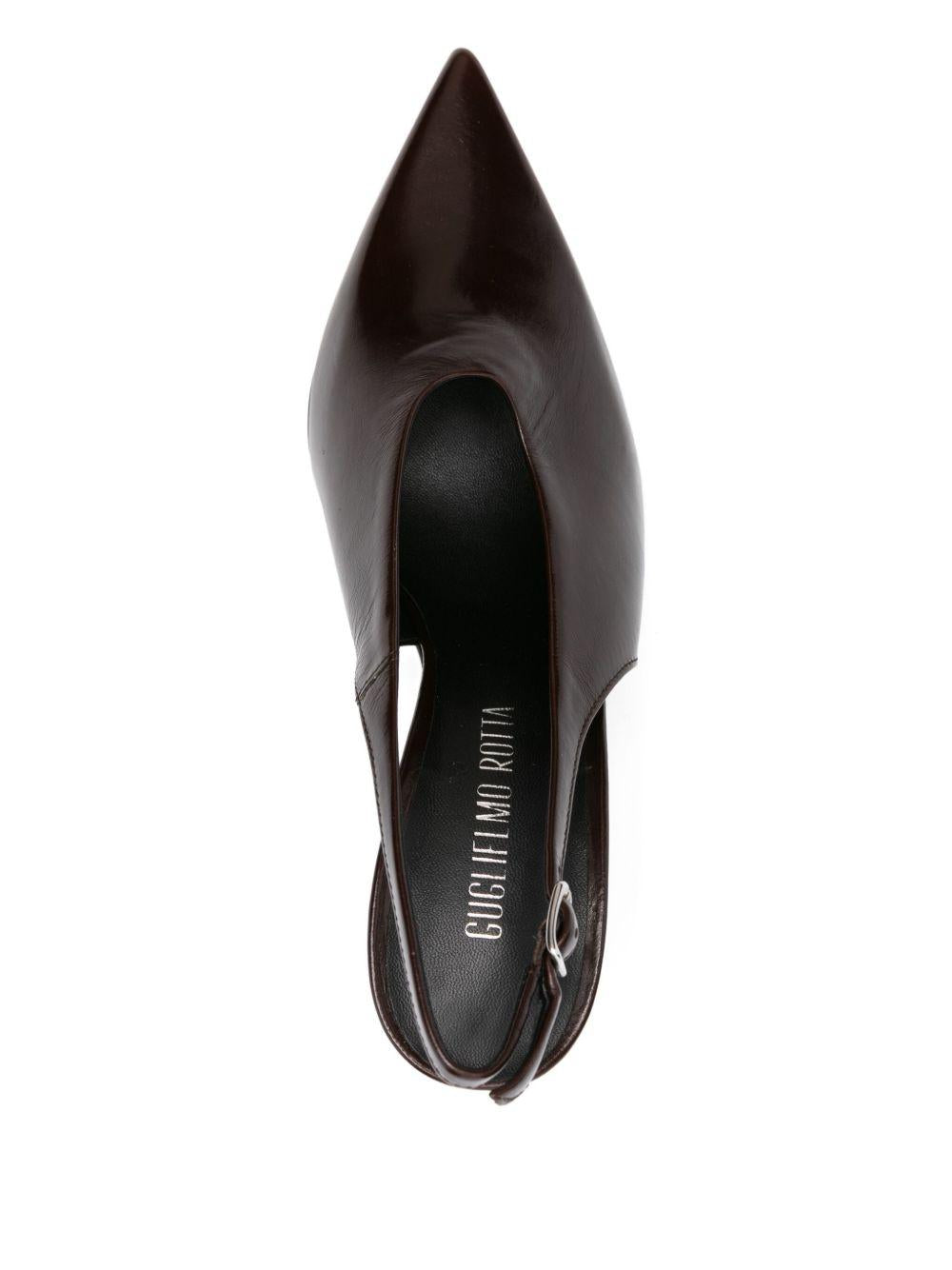 GUGLIELMO ROTTA Slingback in pelle di vitello marrone