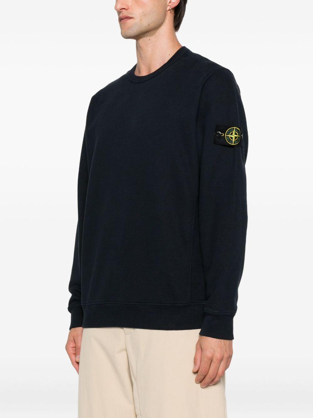 STONE ISLAND Felpa girocollo con patch logo<BR/>