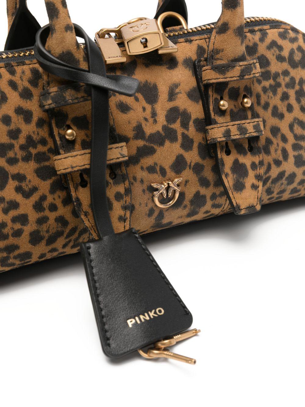 PINKO Borsa a mano Bowling Bag in pelle animalier