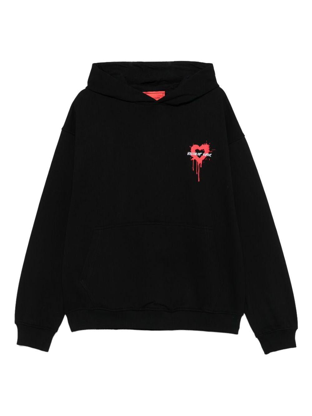 VISION OF SUPER Felpa nera con stampa