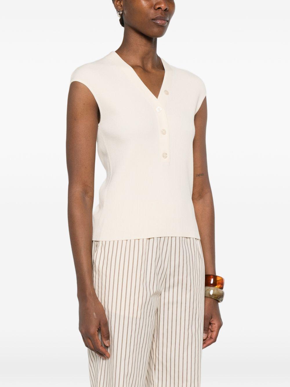 YERSE Top Lavander ecrù con bottoncini