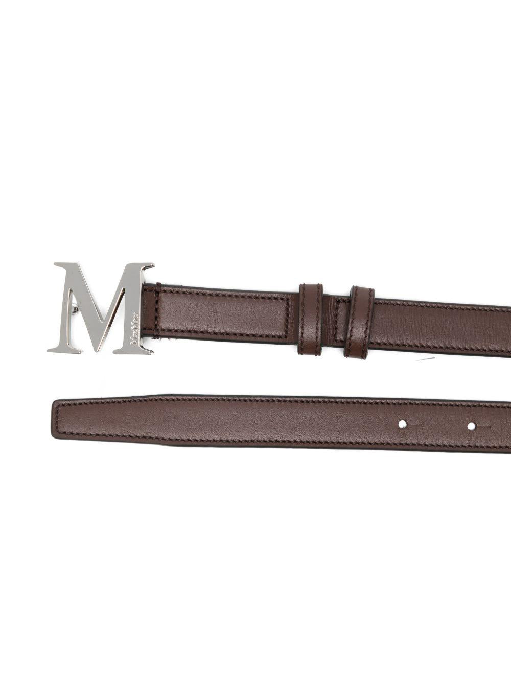 MAX MARA Cintura Classic in pelle marrone