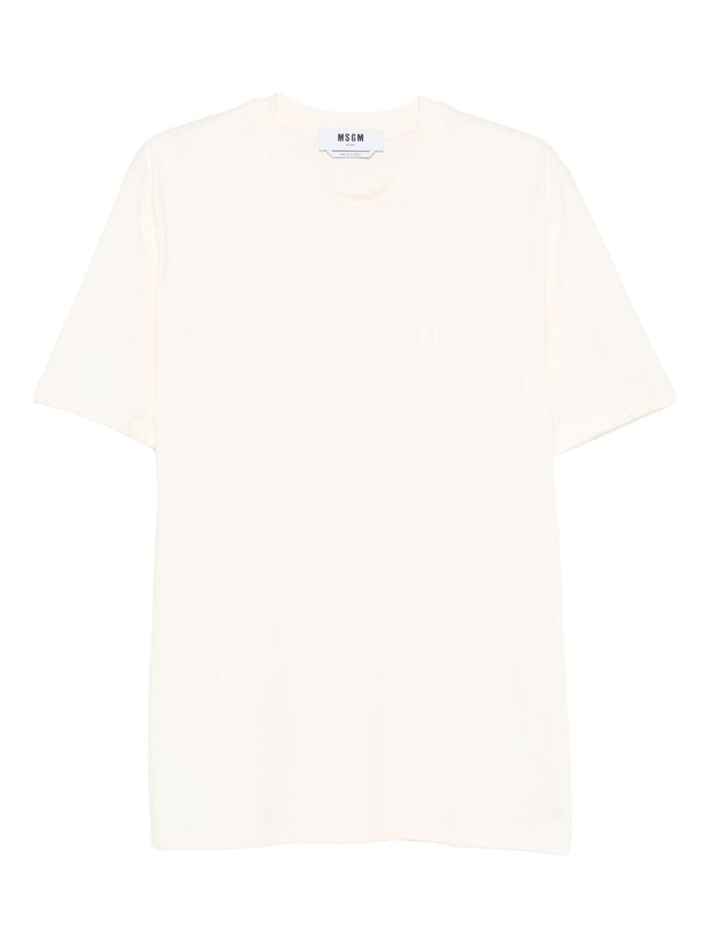 MSGM T-shirt in cotone avorio
