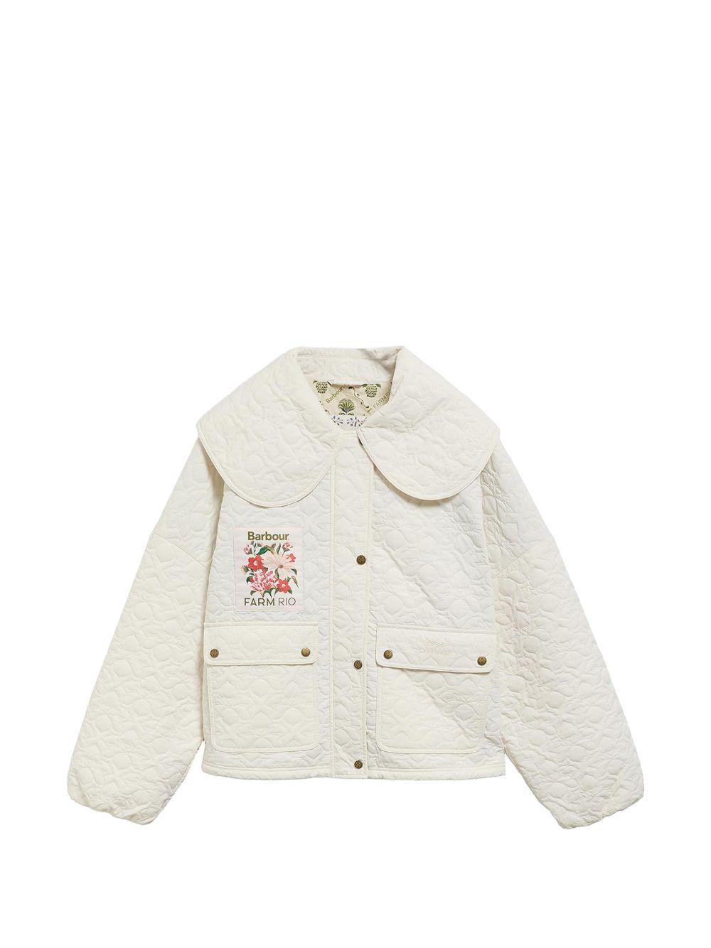 BARBOUR Giacca bianca trapuntata con tasche