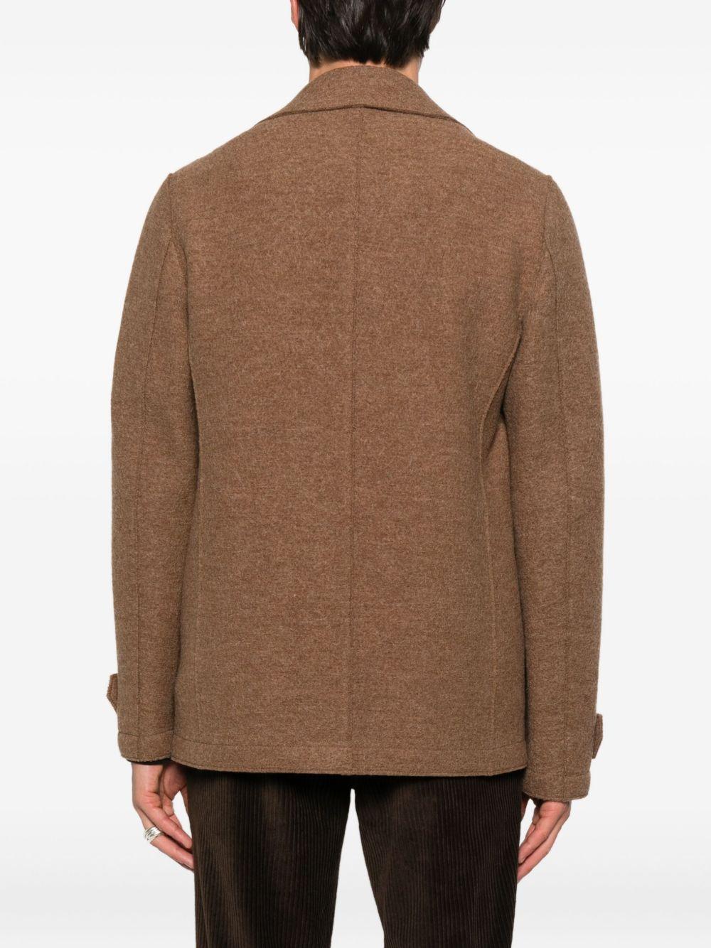 HARRIS WHARF LONDON Cappotto corto doppiopetto in lana marrone