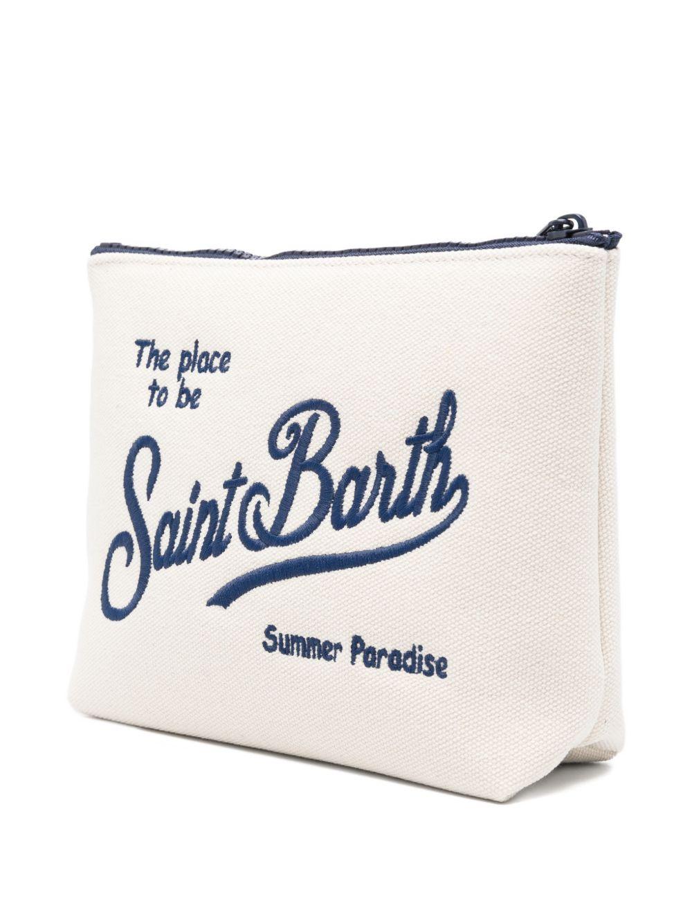 MC2 SAINT BARTH Pochette Aline Canvas avorio e blu