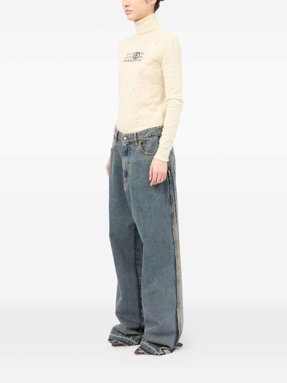 MM6 MAISON MARGIELA Jeans wide leg con cuciture in vista