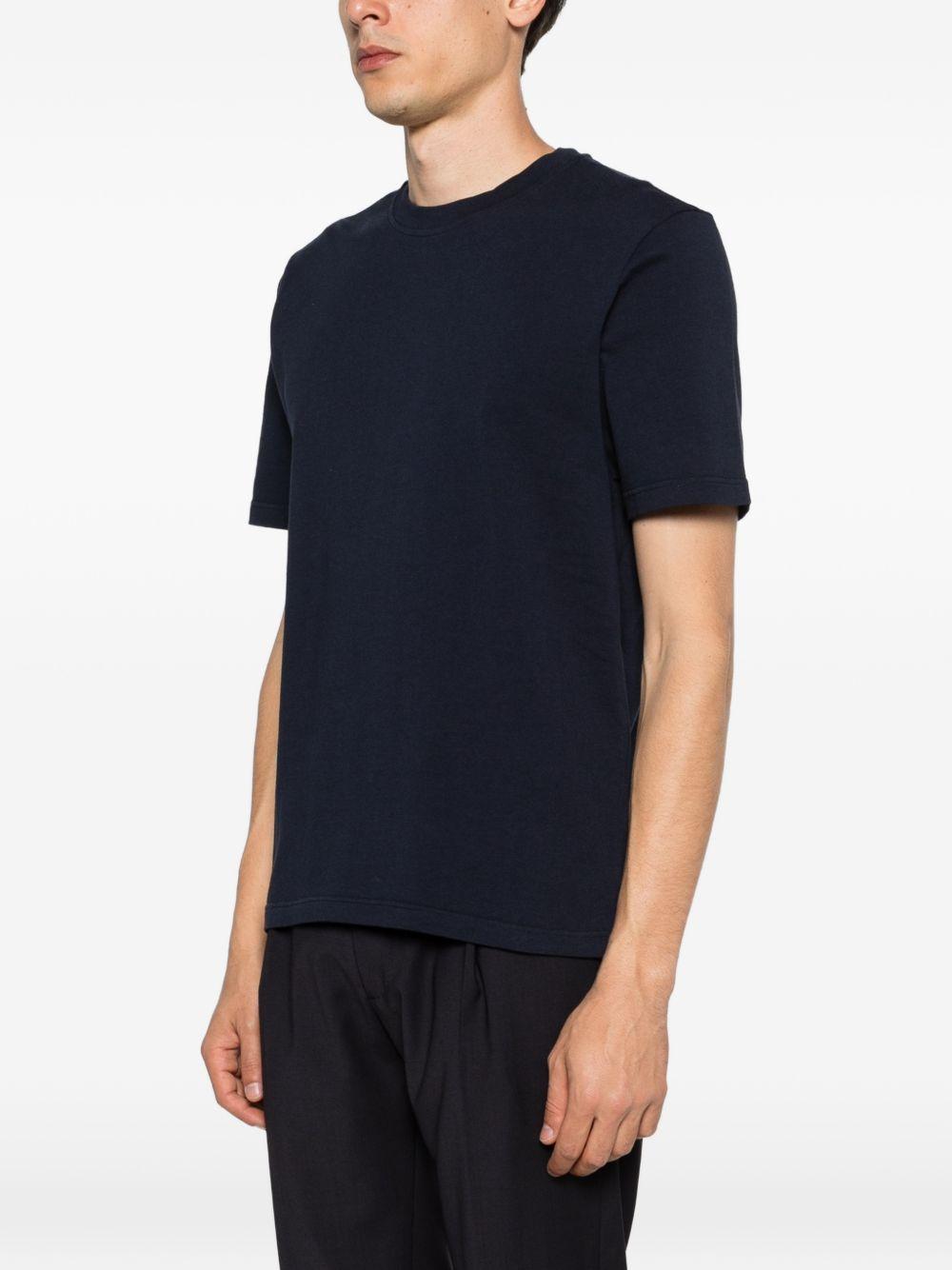 SCAGLIONE T-shirt in cotone blu navy a maniche corte