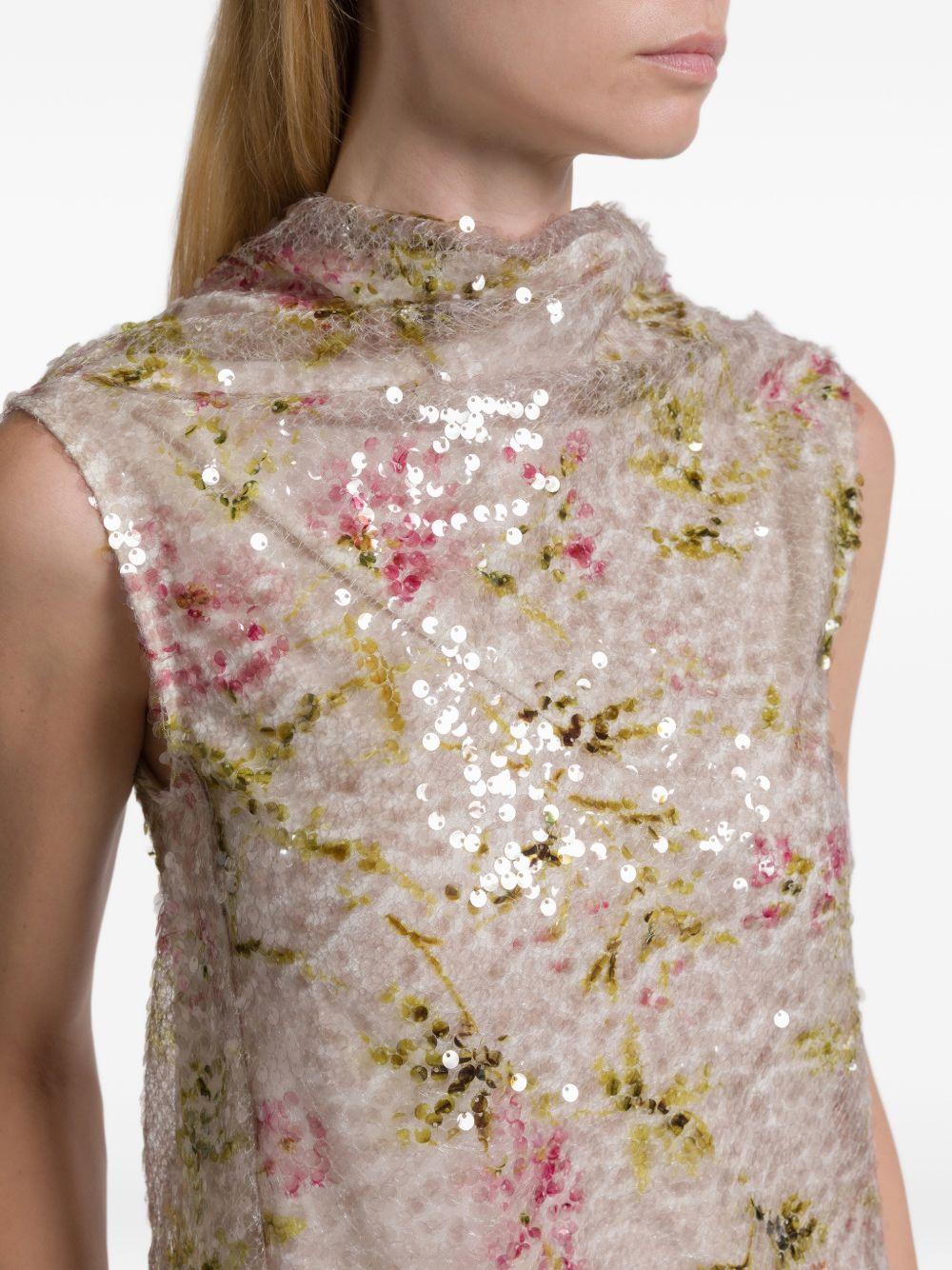 ALBERTA FERRETTI Top con paillettes a collo alto