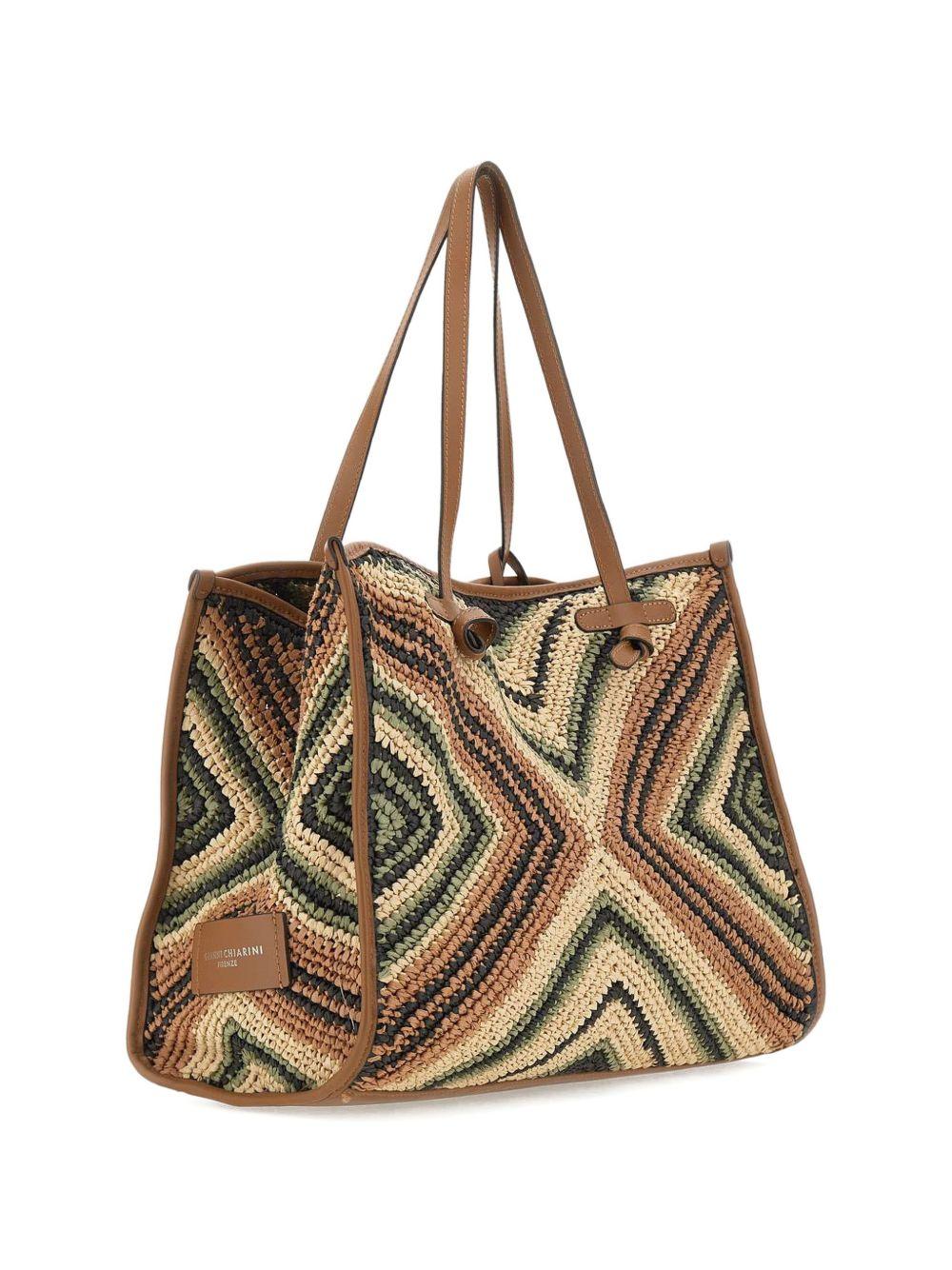 GIANNI CHIARINI Borsa shopping Marcella con stampa marrone