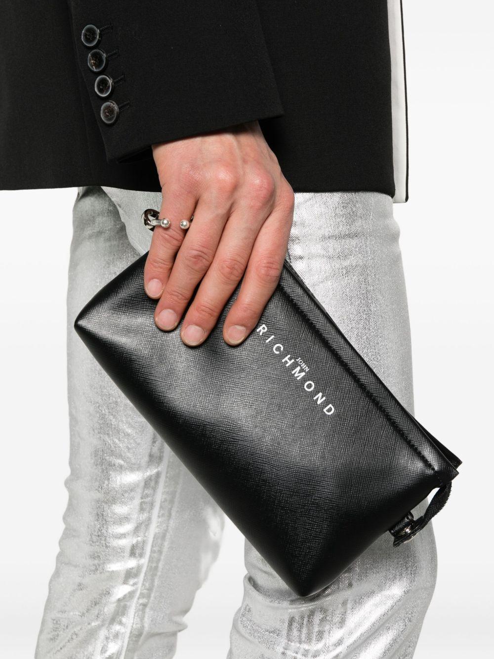 JOHN RICHMOND Pochette nera con logo