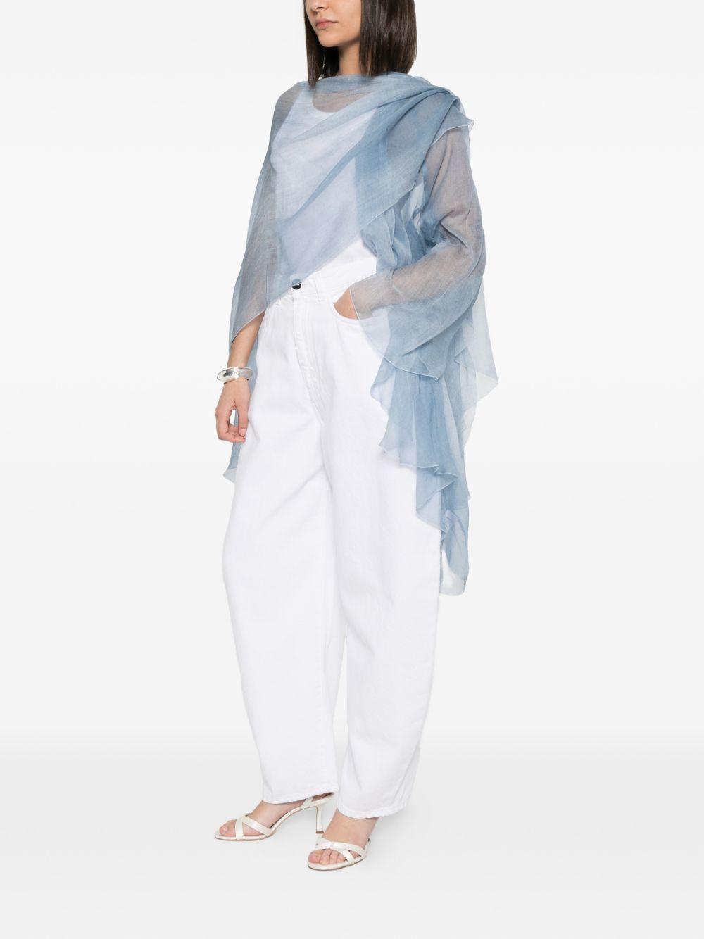 ERMANNO SCERVINO Cappa semitrasparente celeste medio-lunga