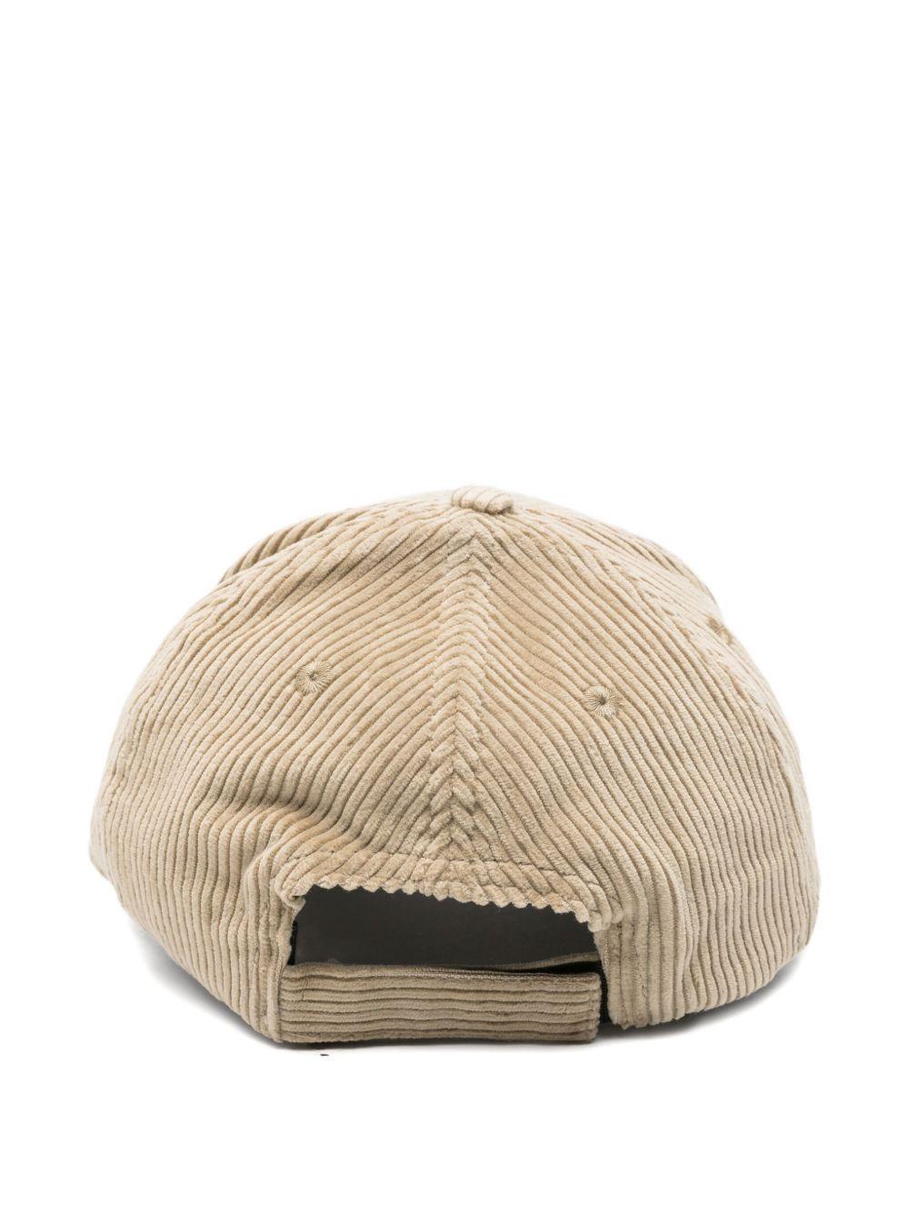 STONE ISLAND Cappellino beige con logo ricamato
