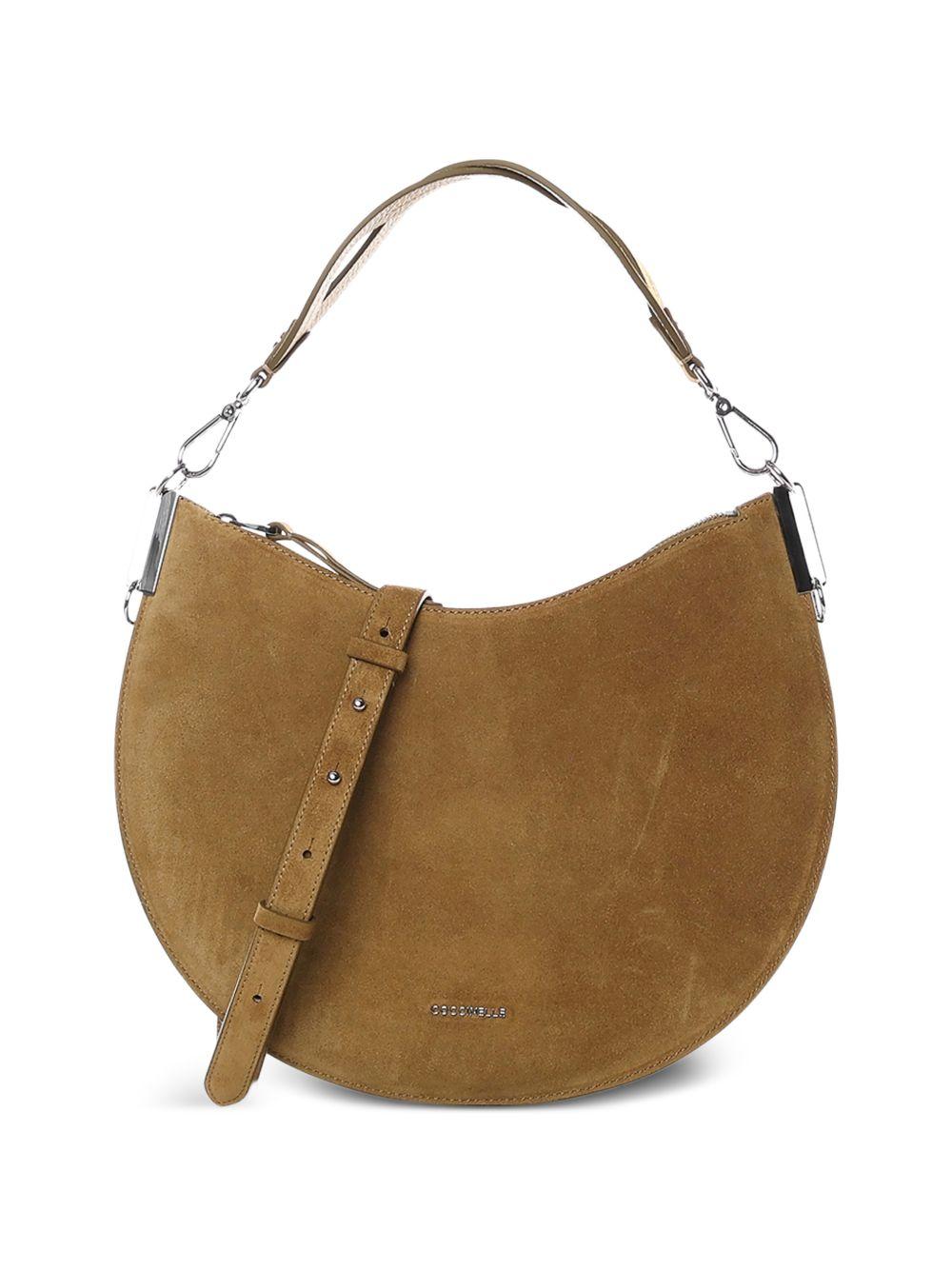 COCCINELLE Borsa a spalla verde in suede