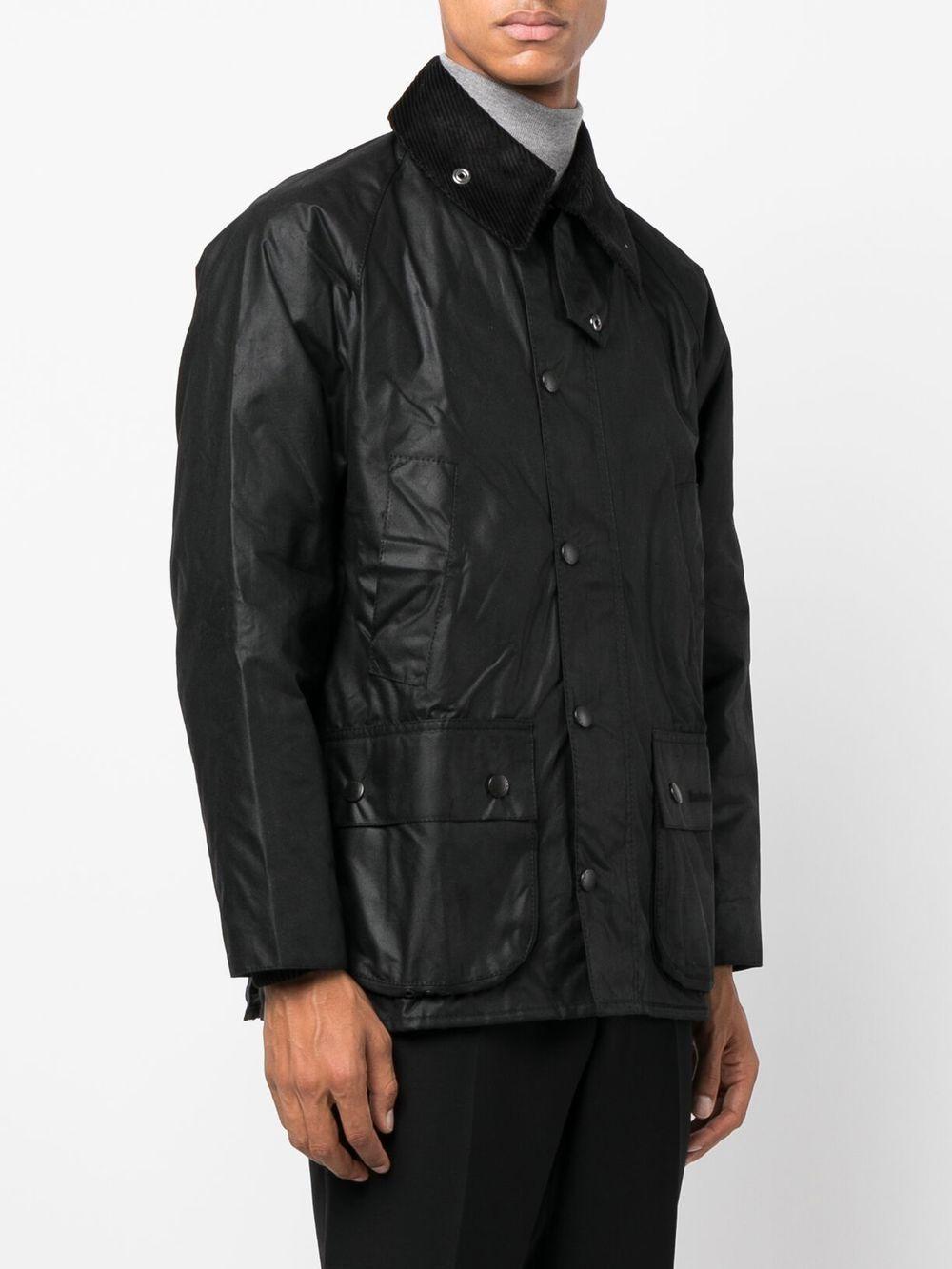 BARBOUR Giacca 'Bedale' in cotone cerato nero