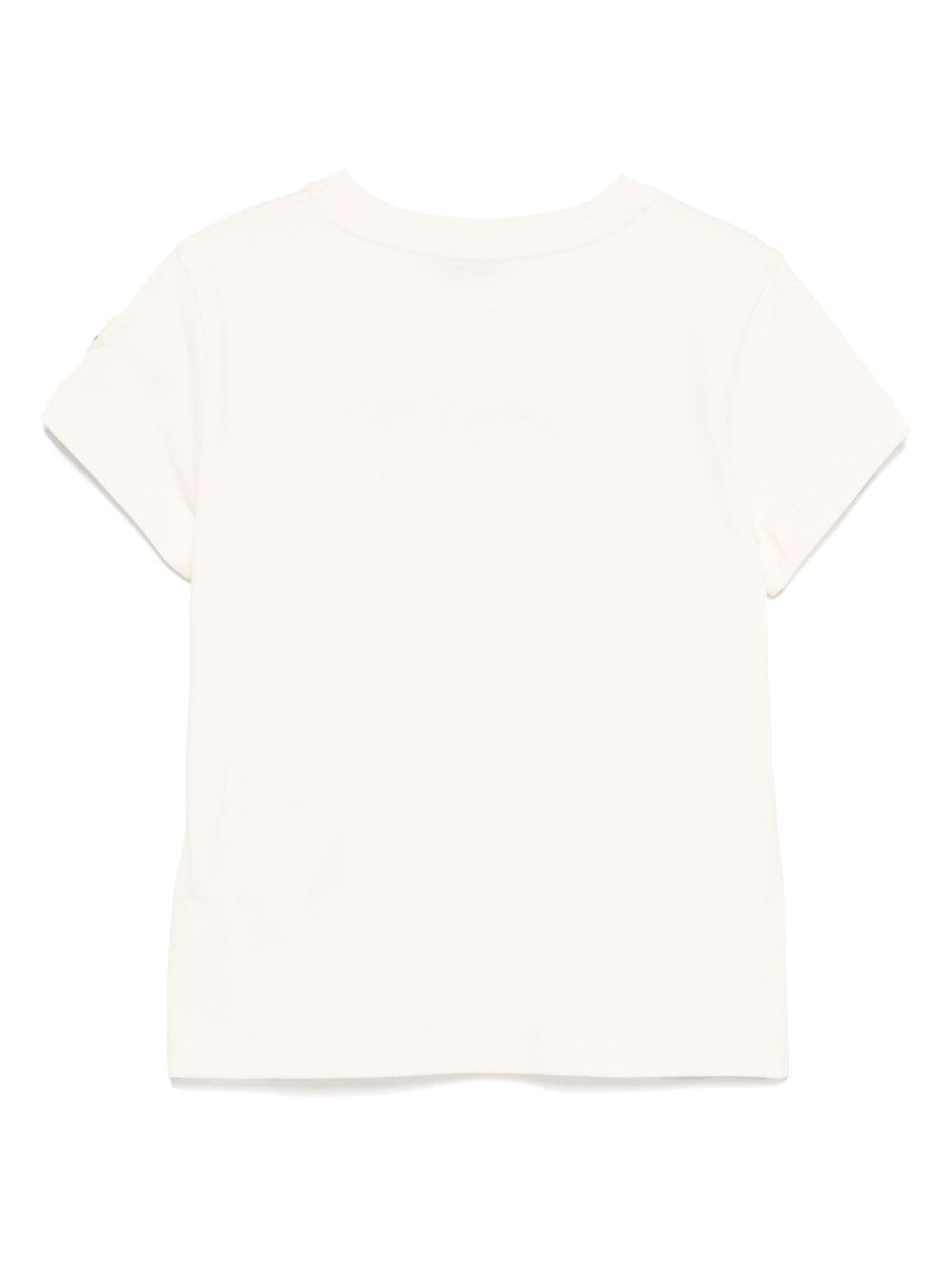 MONCLER T-shirt in cotone avorio