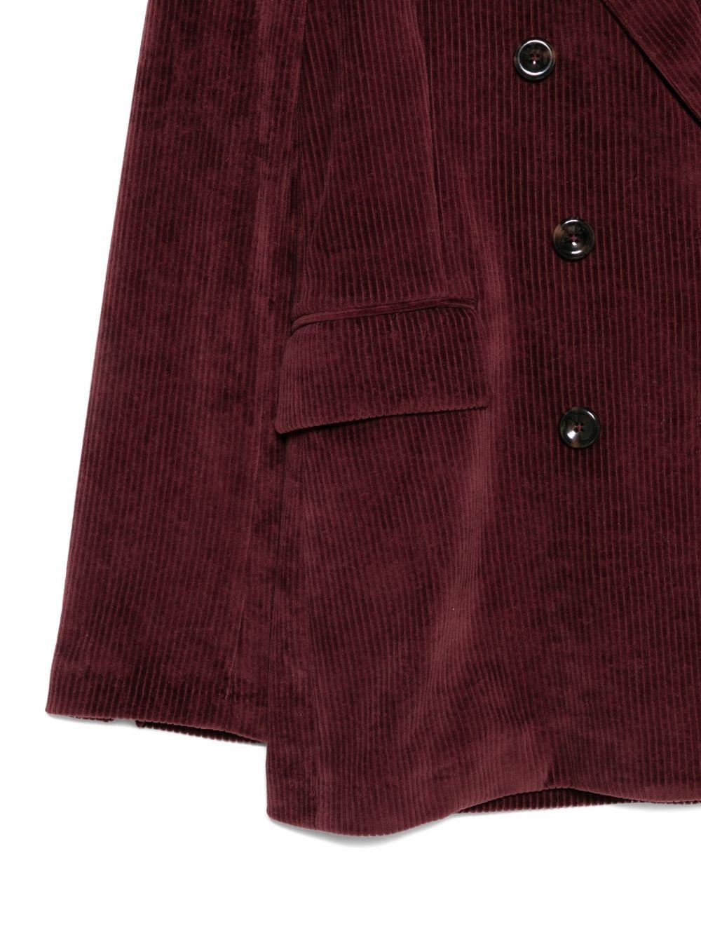 CIRCOLO 1901 Blazer doppiopetto in velluto a coste color bordeaux