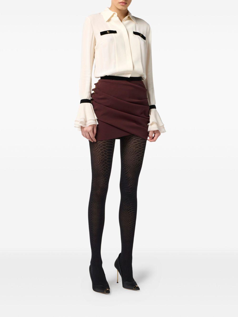 ELISABETTA FRANCHI Camicia in georgette con bottoni gioiello