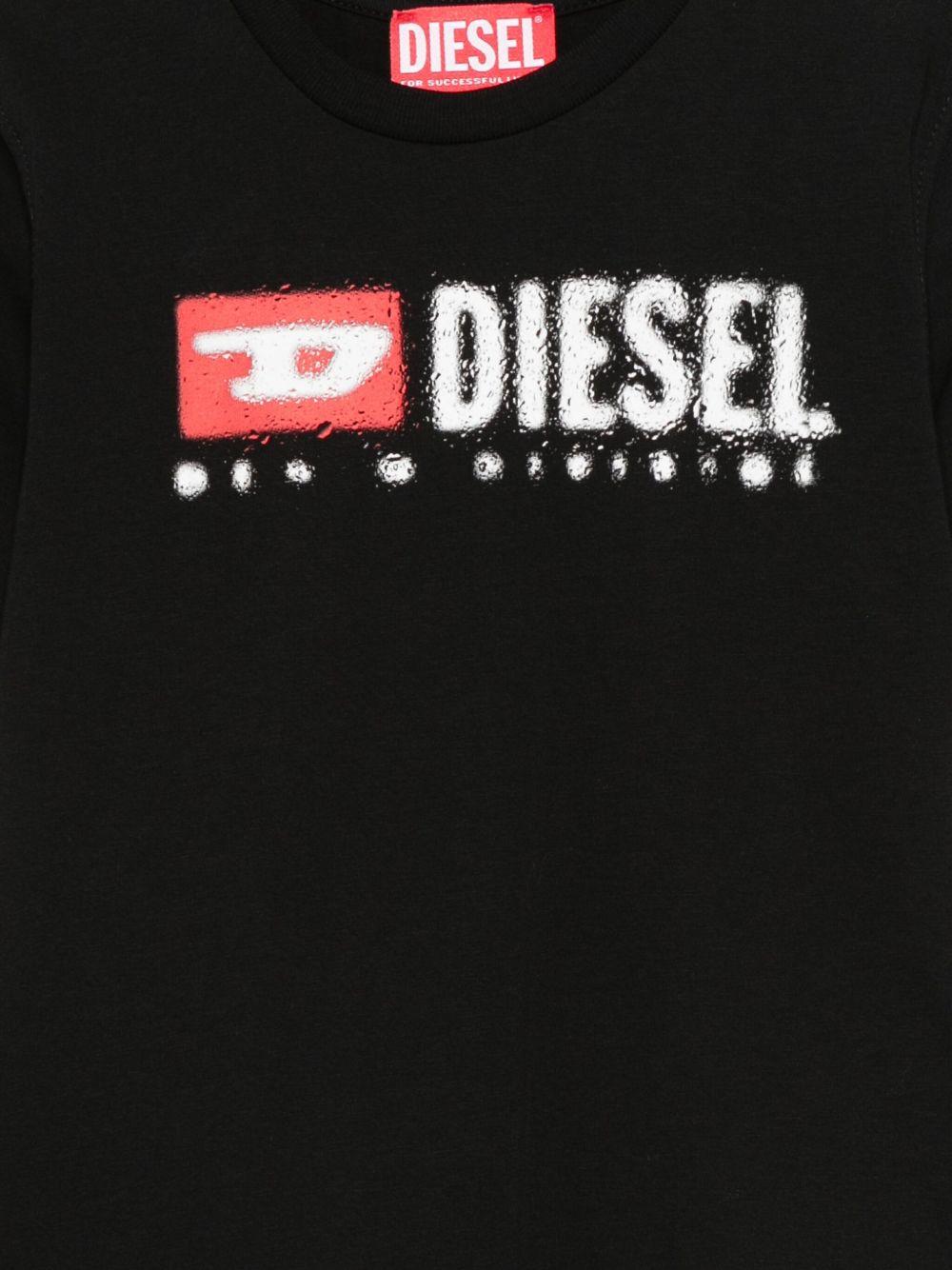 DIESEL T-shirt in cotone nero con stampa logo